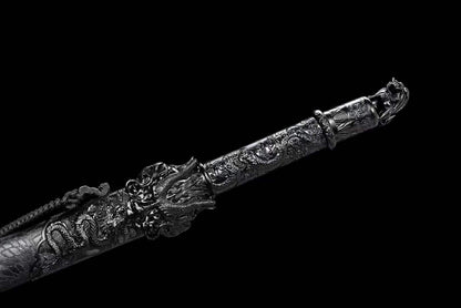 Handmade Dragon King Battle Blade With Black scabbard