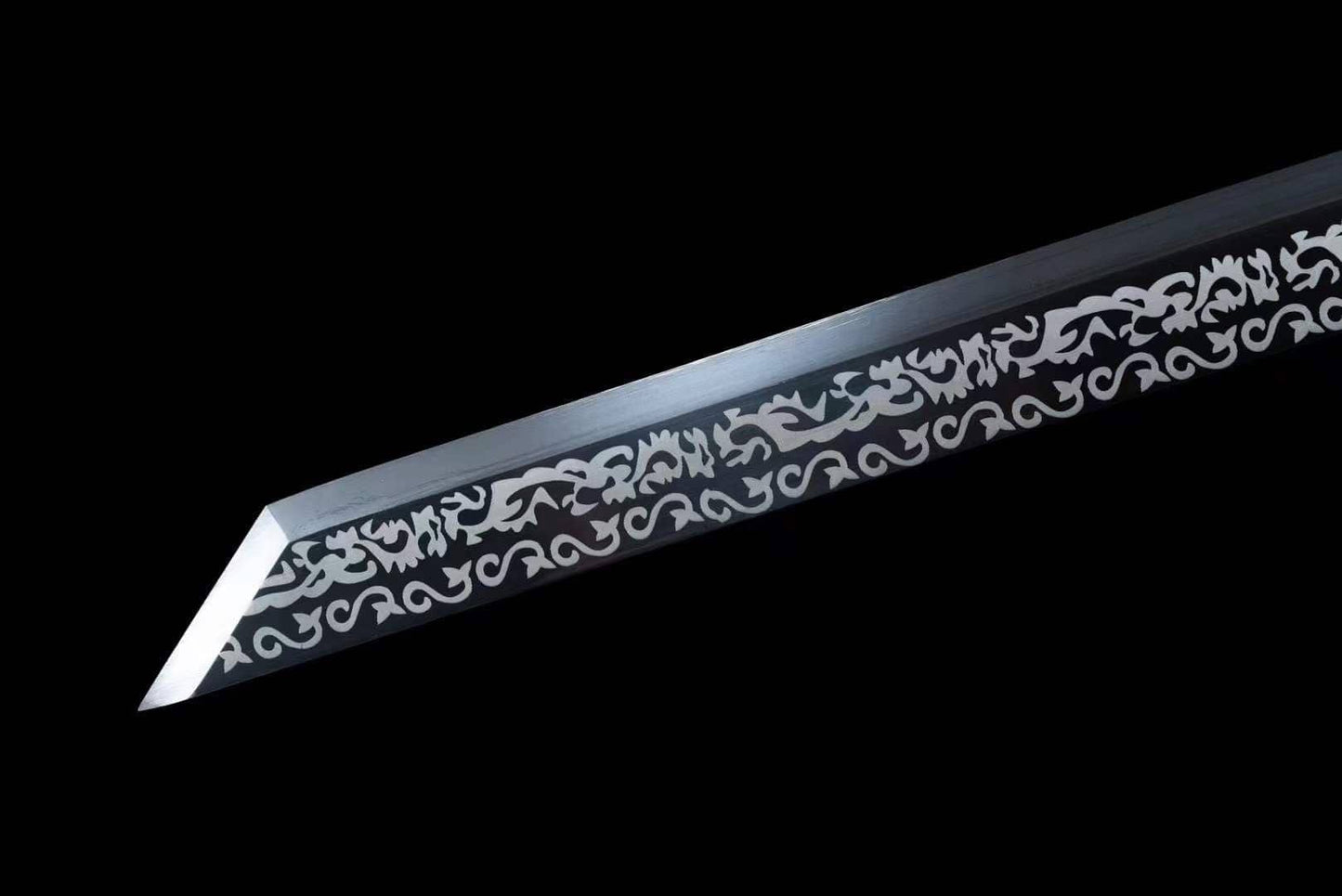 Handmade Dragon King Battle Blade With Black scabbard