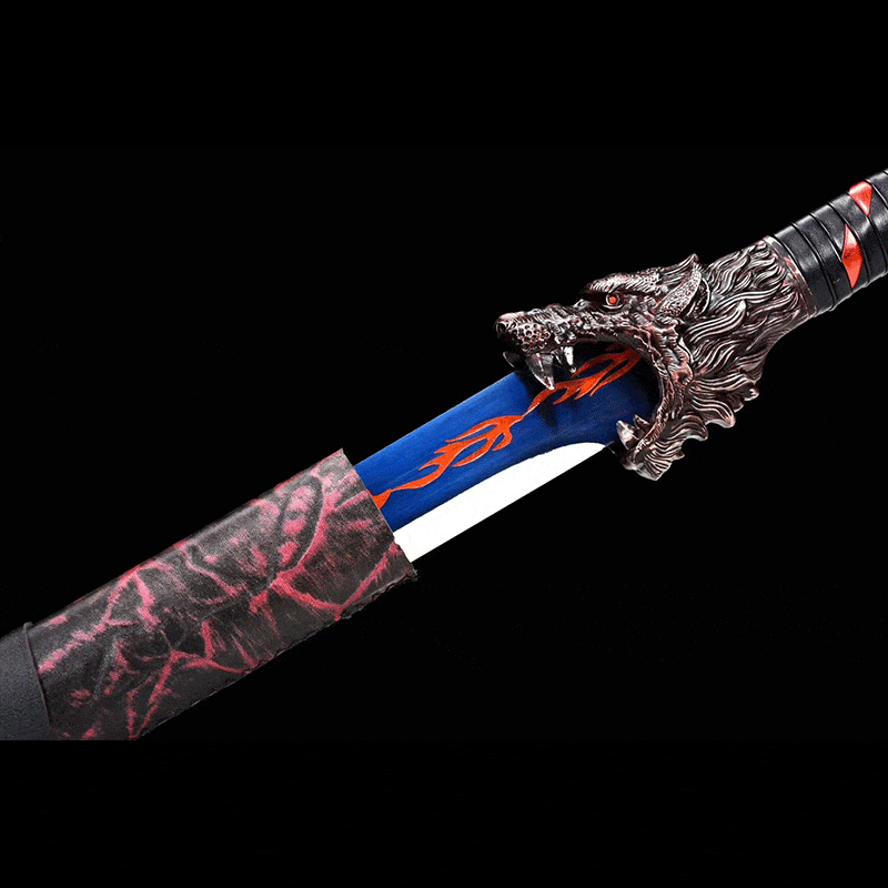 Handmade Flame-Eating Wolf Fury Manganese Steel Chinese Sword