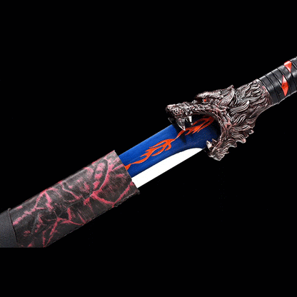 Handmade Flame-Eating Wolf Fury Manganese Steel Chinese Sword