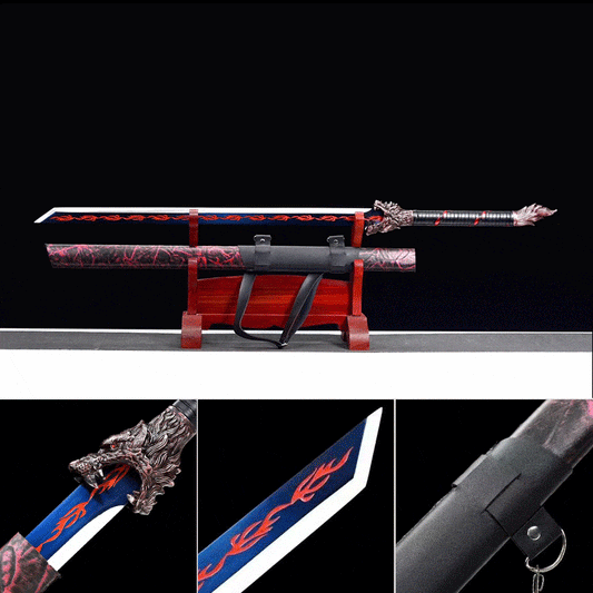 Handmade Flame-Eating Wolf Fury Manganese Steel Chinese Sword