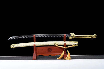 Handmade Golden Tiger Chop Chinese Sword With Golden