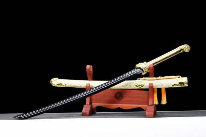 Handmade Golden Tiger Chop Chinese Sword With Golden