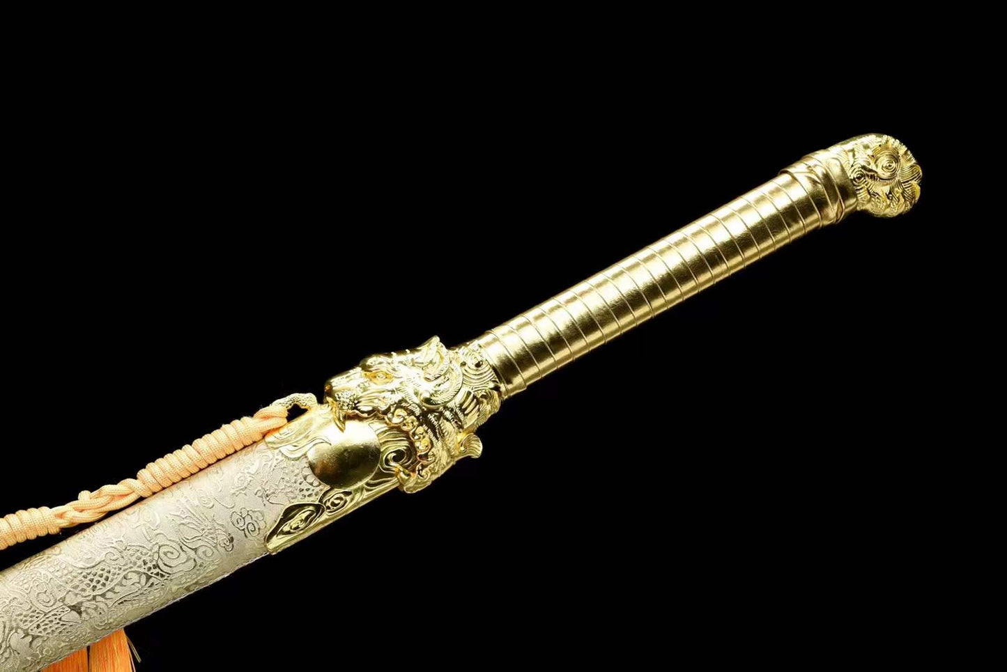 Handmade Golden Tiger Chop Chinese Sword With Golden