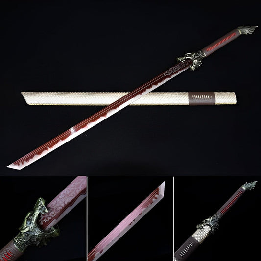 Handmade High Carbon Steel Flowing Shadow  Chinese Sword With Red Blade