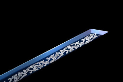 Handmade 花無缺 High Manganese Steel Chinese Sword With Baked Blue Blade