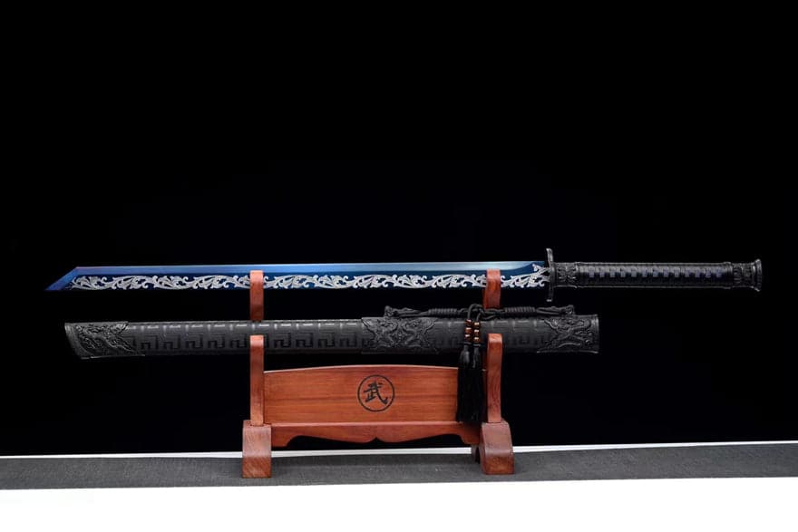 Handmade 花無缺 High Manganese Steel Chinese Sword With Baked Blue Blade