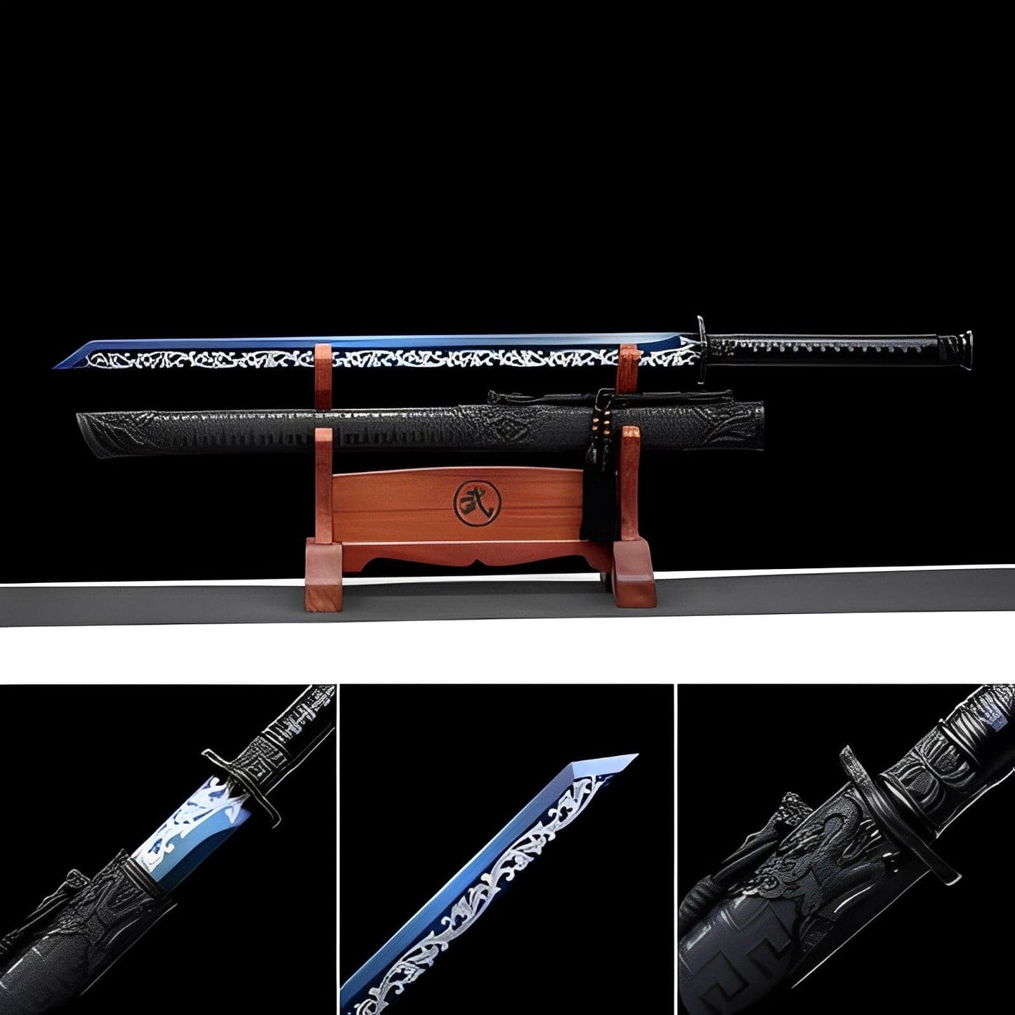 Handmade 花無缺 High Manganese Steel Chinese Sword With Baked Blue Blade