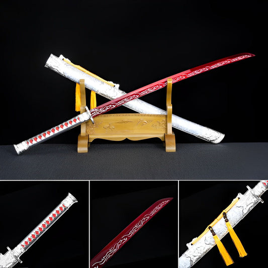 Handmade High-performance  Manganese steel Chinese Sword With Red Blade