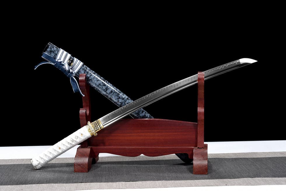 Handmade Japanese Wakizashi Water T10 Carbon steel Turns the soil to burn blade