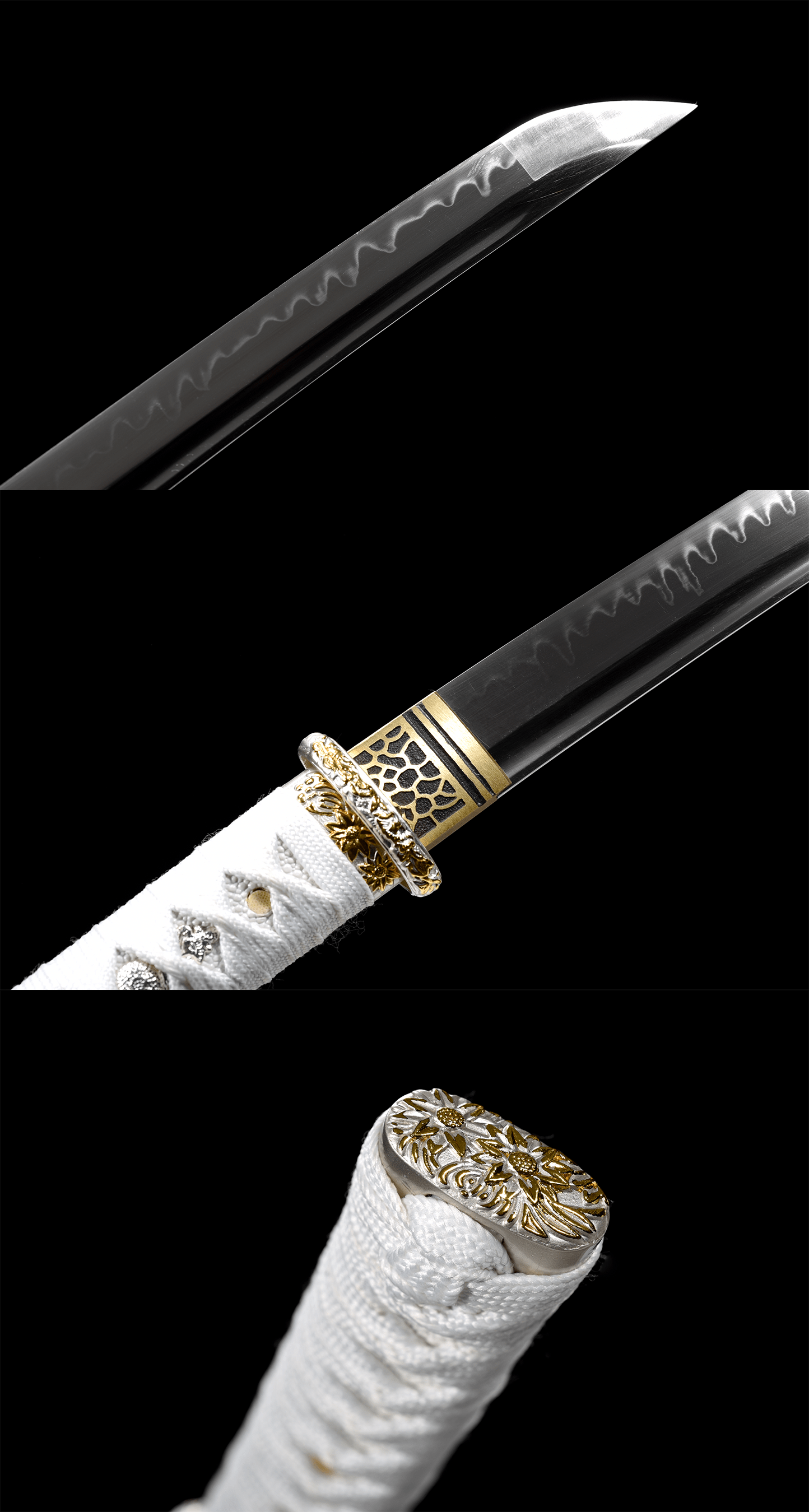 Handmade Japanese Wakizashi Water T10 Carbon steel Turns the soil to burn blade