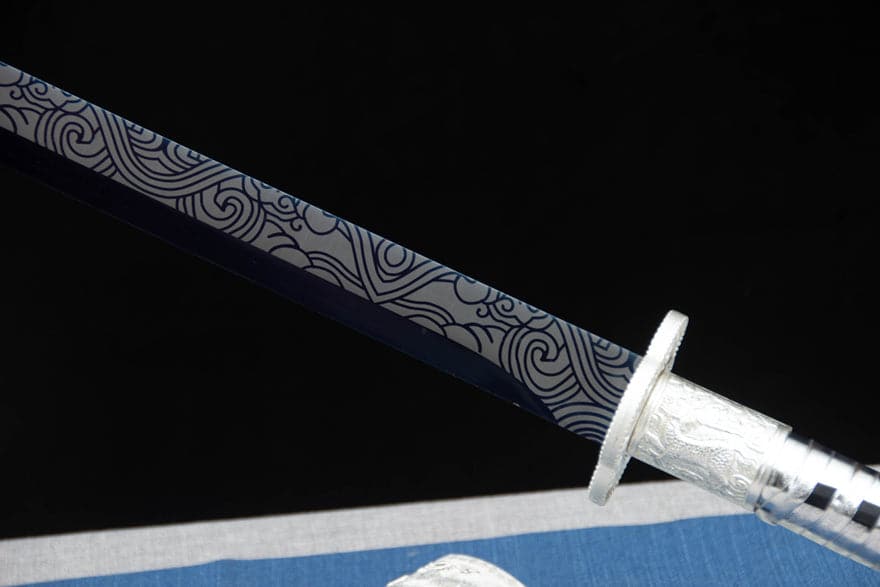 Handmade Kirin High Manganese Steel Chinese Sword With White Scabbard