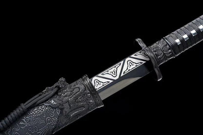 Handmade Manganese Steel All in one Black Gold Ancient Knife