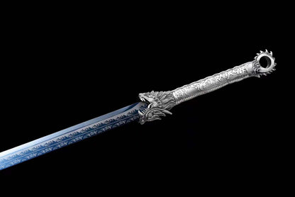 Handmade Pride High Manganese Steel Chinese Sword With Blue Engraving Blade