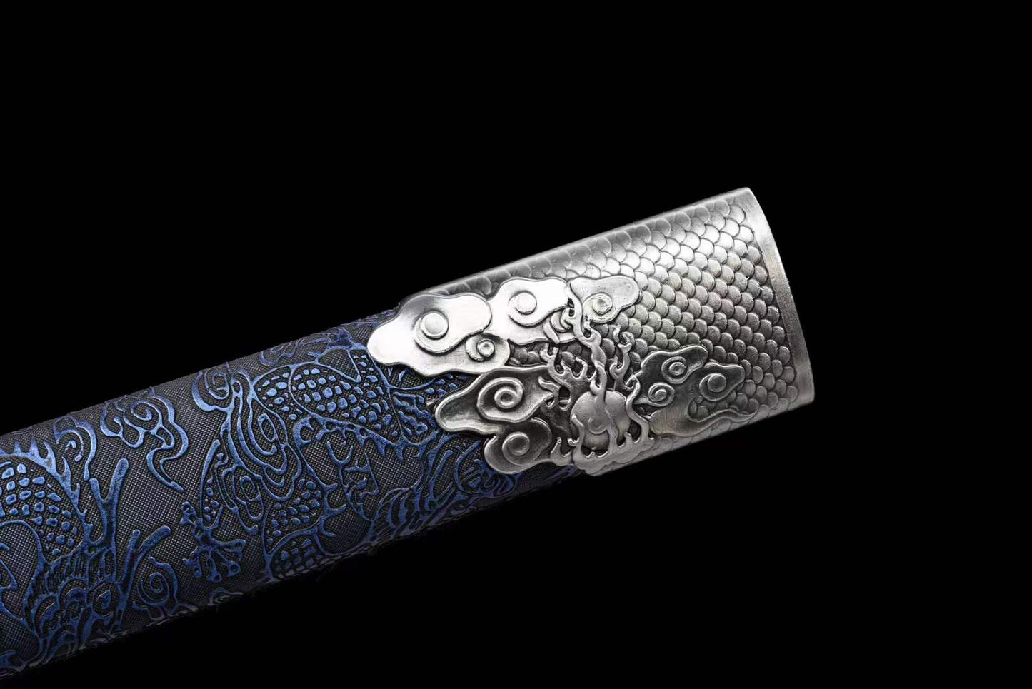 Handmade Pride High Manganese Steel Chinese Sword With Blue Engraving Blade