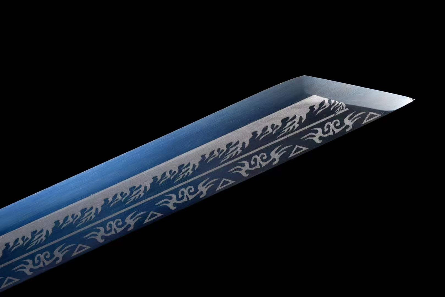 Handmade Pride High Manganese Steel Chinese Sword With Blue Engraving Blade