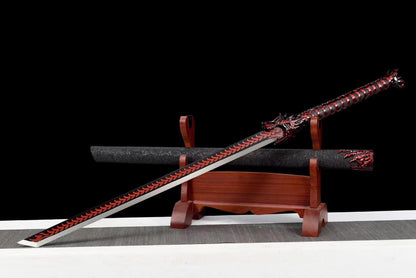 Handmade Red Wolf Chinese Sword With Red Blade