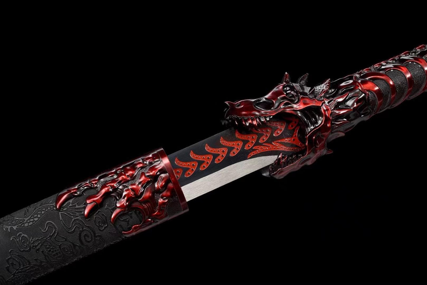 Handmade Red Wolf Chinese Sword With Red Blade