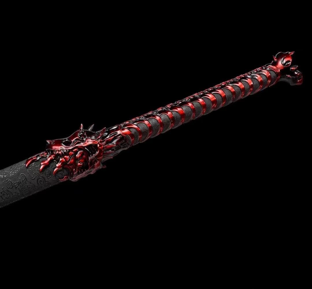 Handmade Red Wolf Chinese Sword With Red Blade