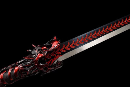 Handmade Red Wolf Chinese Sword With Red Blade