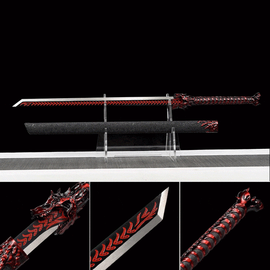 Handmade Red Wolf Chinese Sword With Red Blade