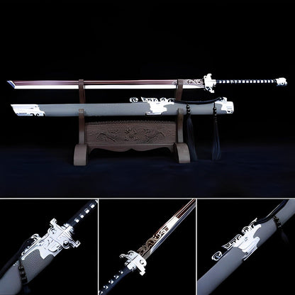 Handmade Seal the Dragon High Carbon Steel Chinese Sword With Red Blade