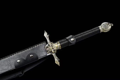 Handmade Seven Obsidian War Sword Spring Steel