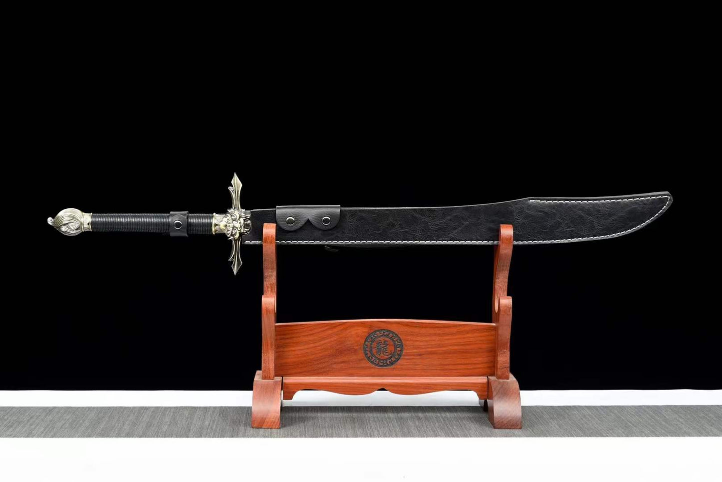 Handmade Seven Obsidian War Sword Spring Steel