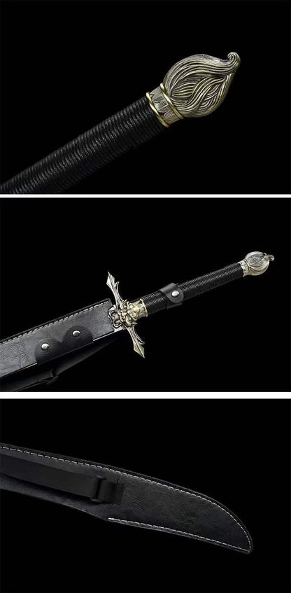 Handmade Seven Obsidian War Sword Spring Steel