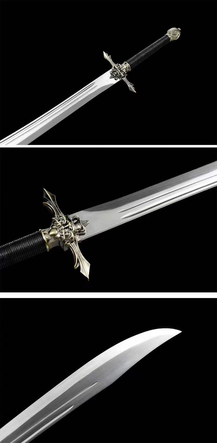 Handmade Seven Obsidian War Sword Spring Steel