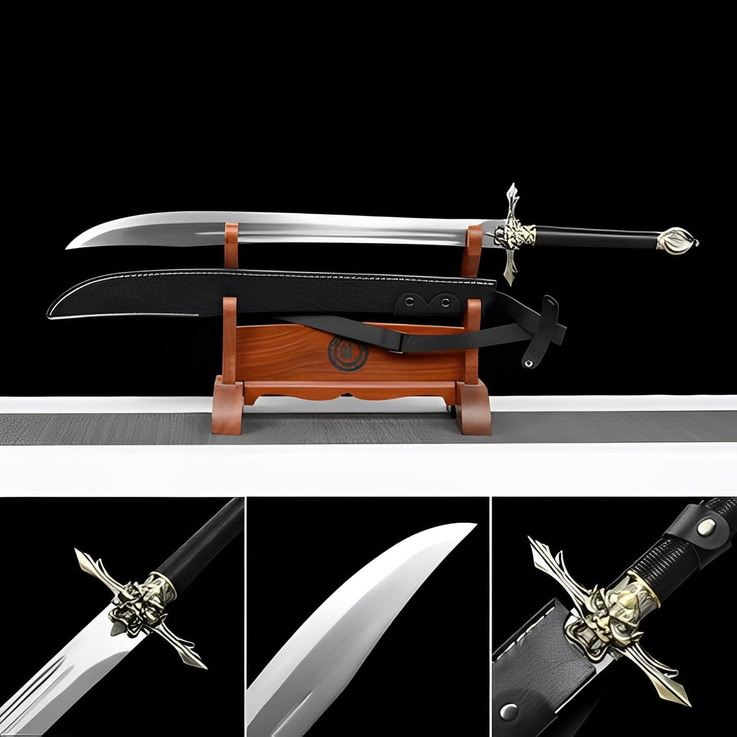 Handmade Seven Obsidian War Sword Spring Steel