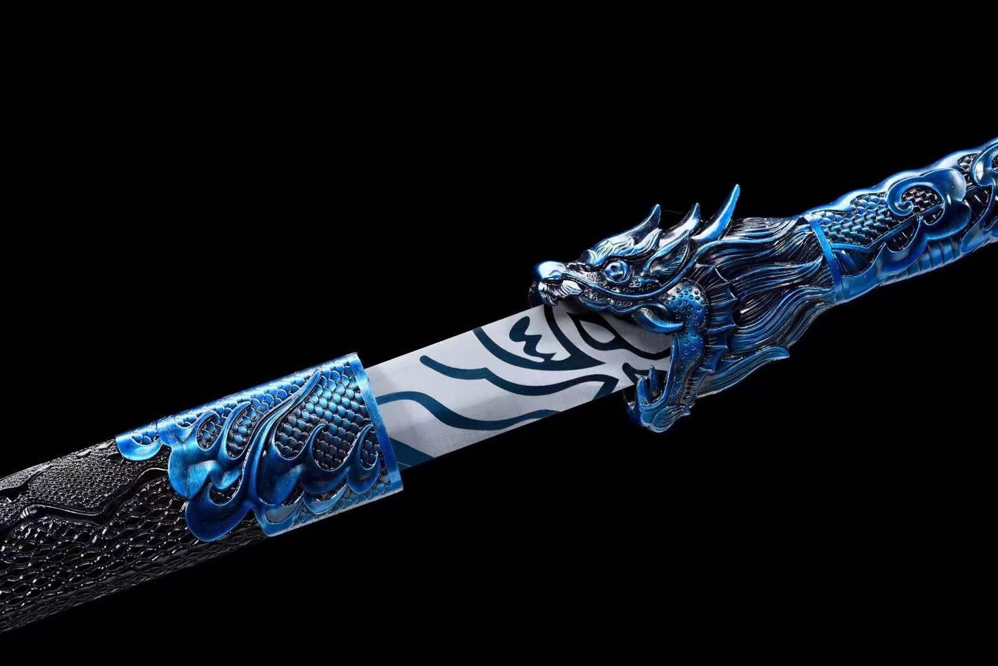 Handmade Thousand Blade Magic Dragon With Blue Blade