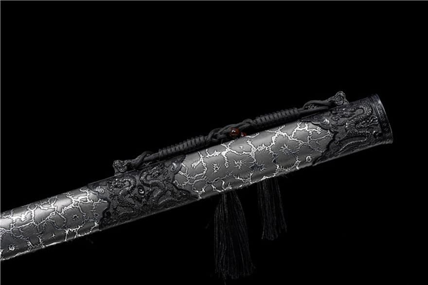 Handmade Thunder High Manganese Steel Chinese Sword With Silver Lightning Sheath