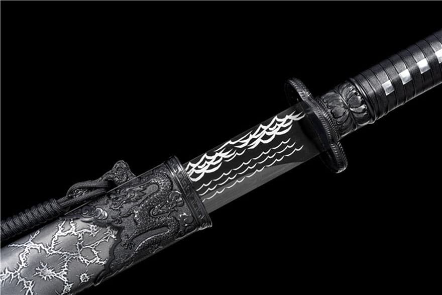 Handmade Thunder High Manganese Steel Chinese Sword With Silver Lightning Sheath