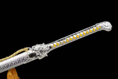 Handmade Tsunami Tiger High Manganese Steel Chinese Sword With Tiger pattern