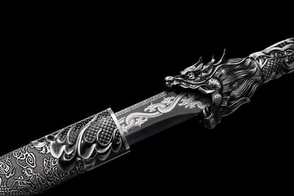 HandmadeHades Warblade Chinese Sword With Black scabbard