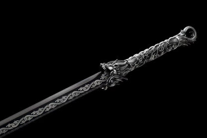 HandmadeHades Warblade Chinese Sword With Black scabbard